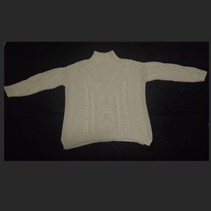 Cream Knitted Turtleneck Sweater